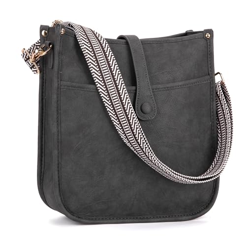 Montana West Crossbody Bag for Women Trendy Purses and Handbags Hobo Bags with 2 Adjustable Guitar Strap MWC-177DGY