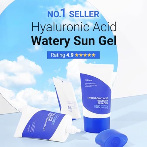 ISNTREE Hyaluronic Acid Watery Sun Gel 50 ml | SPF 50+ PA++++ | Korean Skincare | Lightweight & Hydrating Gel | No White Cast | Broad Spectrum Daily Sunscreen