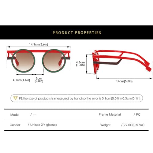 Retro Double Bridges Round Sunglasses Women Fashion Gradient Shades Uv400 Men Candy Color2