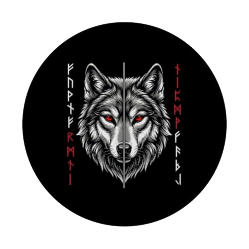 Fenrir Wolf Rune Design | Symbole de la mythologie Nordique PopSockets PopGrip Adhésif – vue 3