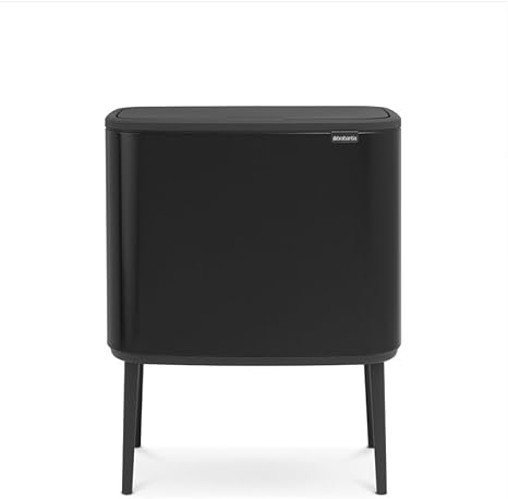 Brabantia Bo Touch Bin - 11+23L Abfalleimer Edelstahl Schwarz