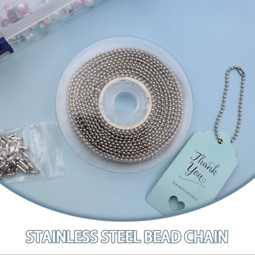Miniatura 5 de Mipiace 10m Cadena De Bolas De Acero Inoxidable De 2,4 Mm Cadena De Cuentas De Metal Con 50 Conectores De Cadena De Bolas Para Diy Joyas Collar Llaveros Collares Pulseras