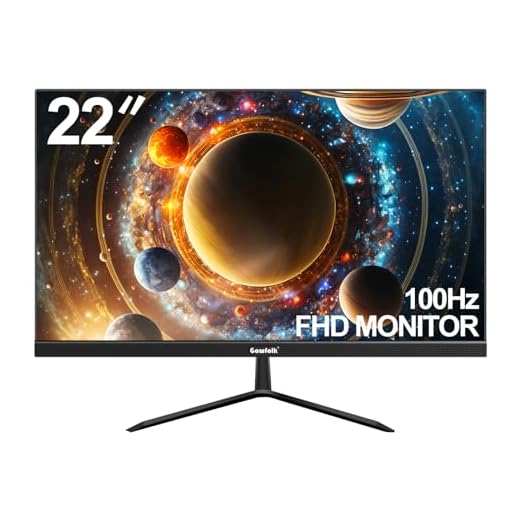 Gawfolk 22 Inch Computer Monitor, 75Hz Ultra-Thin Zero Frame Curved Display, Full HD 1920 x 1080p, HDMI VGA Home Office Business PC Monitor (No Speaker)