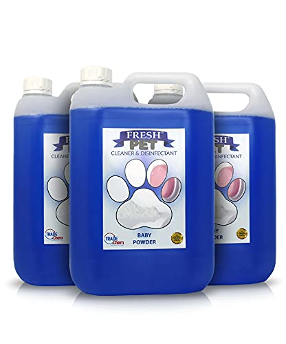 FRESH PET CLEANER DISINFECTANT KENNEL/CATTERY PRE FILLED 5L x 3 (Baby Powder)