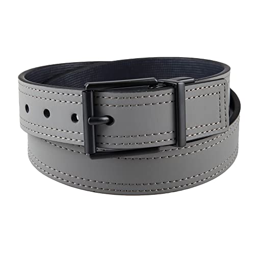 Calvin Klein Boys' Reversible Leather Belt, Grey/Navy, Large #TOP1