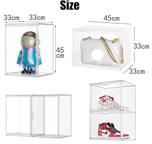 Siyecioa Akrylowa witryna ekspozycyjna na przedmioty kolekcjonerskie, przezroczyste akrylowe pudełko ekspozycyjne z drzwiami, organizer i ochraniacze do figurek pop, Funko Pop, Blind Box, Lego