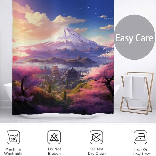Rideau de douche Mont Fuji 200x120 cm en polyester imperméable - 5