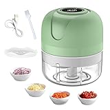 Qweeon Electric Garlic Chopper,Onion Chopper USB Charging Vegetable Mincer Electric Mini Chopper...