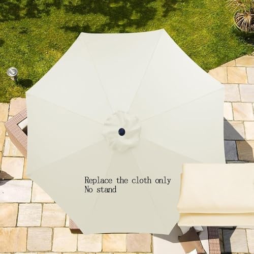 Replacement Canopy for 8ft/9ft/10ft Patio Umbrella - Durable Sunshade Cover for 6 or 8 Ribs Outdoor Cantilever Umbrella - Waterproof Blue Fabric for Backyard & Pool Use (300cm/10ft)