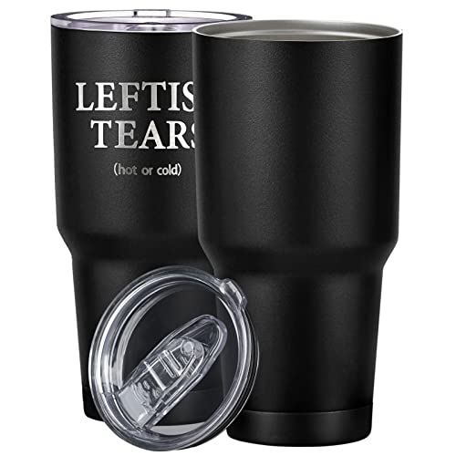 Sunmdecor 30 OZ Republican Leftist Tumblers Cup Stainless Steel Travel Mug Dad Patriotic Gift For Men (Black)