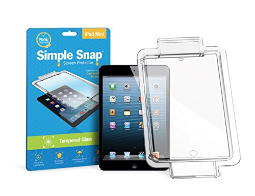 Simple Snap Tempered Glass Screen Protector for Apple iPad Mini 1/2/3 High Definition (HD) Oleophobic - Maximum Clarity and Touchscreen Accuracy with