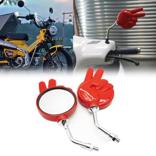 FOR NS150LA CC110 クロスカブ110 CT125 NS 150 LA CC 110 Cross Cub 110 CT 125 2025 オートバイ用フィンガーバックミラー リバースミラー サイドミラー (レッド,A)