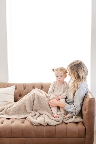 Image of Saranoni Bamboni Luxury Throw Blanket | Oversized Super Soft Plush Home Decorative Comfy Blankets for Couch or Bed | Taupe - X-Large 60 inch x 80 inch