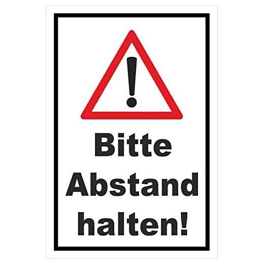 Melis folieverkstad dekal skylt vänligen håll avstånd 45x30cm – Aluverbundplatte – mit Bohrlöchern
