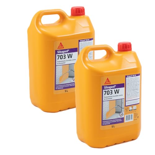 SIKA - Impregnación repelente al agua - Sikagard 703W - Transparente - Lista para su uso - Para proteger las fachadas frente a la penetración del agua - 5L (Paquete de 2)