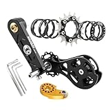 Zxpjkyu Single Speed Conversion Kit for Mountain Bikes with Wrench and Cassette, Black 16T