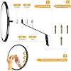 CNQLIS 8 Inch Convex Mirror Outdoor with Adjustable Wall Fixing Bracket,Blindspot Traffic Mirror for Driveway Garage Park Outdoor Wide Angle View Curved Security Blind Spot Mirrors