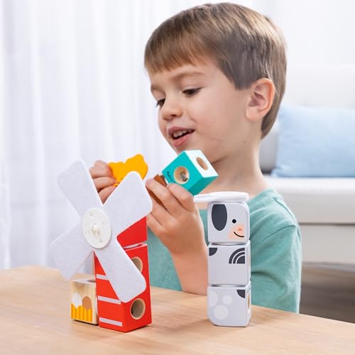 Melissa & Doug Blockables™ Farm and Woodland 2-Pack Bundle Connectable Wooden Building Blocks Preschool Play Set Toy by Melissa & Doug - Image 3