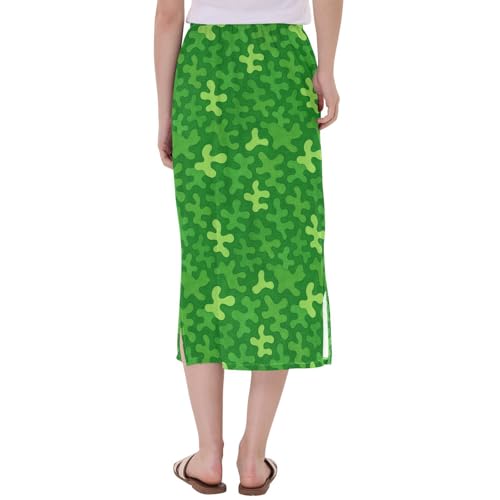 Women's Trendy Stretch Midi Skirts for Juniors Summer Split Skirt3