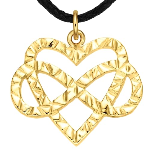Image of Polyamory Pendant 925 Sterling Silver Gold Plated Partner Gift Pride Charm