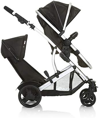 Hauck Tandem Double Buggy Duett 2, Double Stroller with Reversible Main Seat Convertible to Carrycot, Height Adjustable Handlebar, Sun Hood, Rain Cover, Foldable, Up to 36 kg, Black Forest (Pack of 1)
