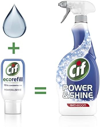 Cif Power & Shine Bathroom Cleaning Spray Refill (Pack of 4 x 70ml Eco Refills_