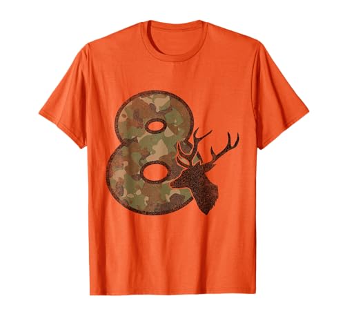 Country Boys Camo 8 Eight Year Old Birthday Deer Hunter T-Shirt