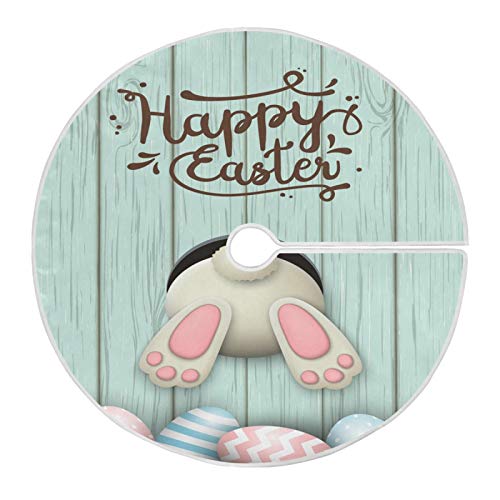 Qilmy Easter Bunny Tail Christmas Tree Skirt Double Layers Fine Tree Skirt For Christmas Handicraft For Holiday Party, New Year Festive Decoration 36 Inches #TOP8