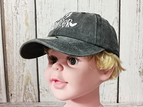 Funny Big Brother Hat, Gifts For Big Bro, Washed Black Adjustable Embroidered Baseball Cap For Toddler Kids Child Boy #TOP4