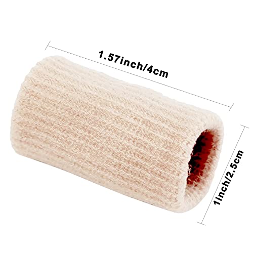 Finger Sleeves , Thumb Splint Brace For Finger Support, Breathable Elastic Finger Tape, Compression Pression Protector For Reliving Pain, Triggger Finger, Compression Aid For Sports, 10Pcs (Beige) #TOP1