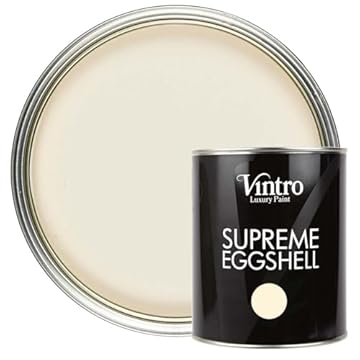 Vintro Paint | Satin Furniture Paint | Cream | Wood | Trim | Metal | Eggshell Finish | 1 Litre (Ermine)