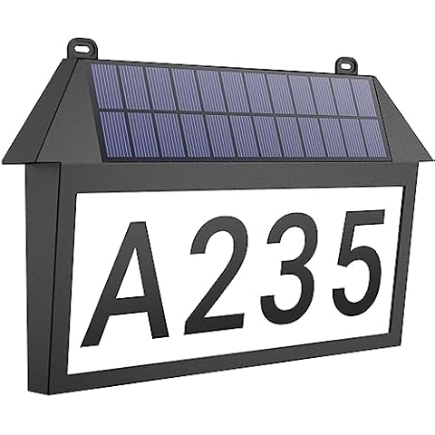 Solar House Numbers for Outside, deerdance Solar Address Sign Waterproof, 3 Lighting Modes Led Illuminated Address Numbers, Address Signs for Houses/Yard Cover
