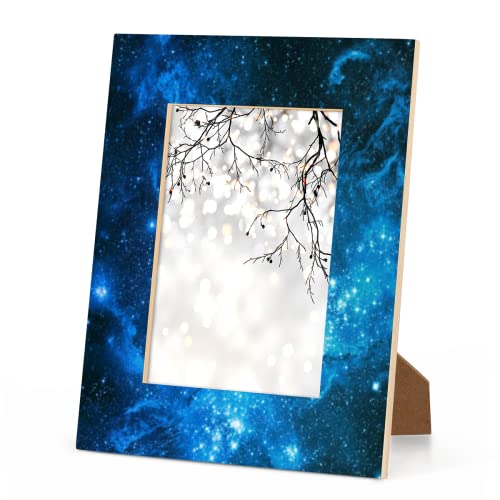 Funky Qiu 8X10 Picture Frame Galaxy Universe Stars Photo Frame For Wall And Tabletop Display Wooden Photo Picture Frame Home Decor #TOP2