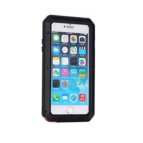 Amever Shockproof Metal and Tempered Glass iPhone 6 Case #TOP19