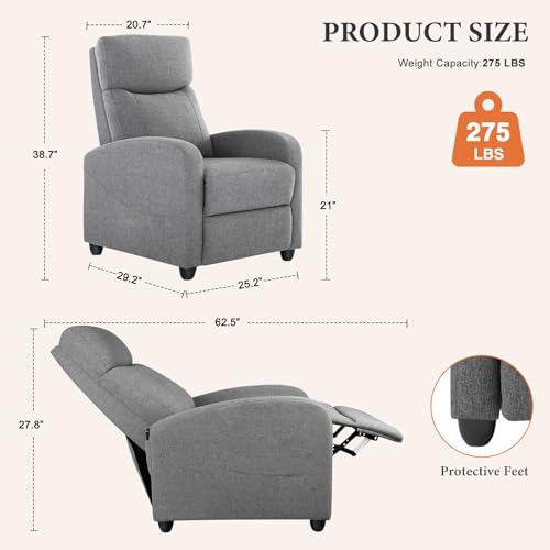Sweetcrispy Massage Recliner Chair for Adults, Adjustable Home Theater Seating with Lumbar Support, Modern Small Recliners for Small Spaces, Dark Grey by Sweetcrispy - Image 4