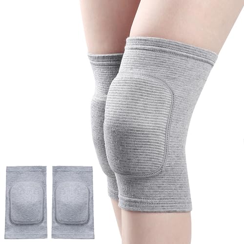 膝パッド 通気性 膝プロテクター 両膝セット 男女兼用 ダンス 衝撃吸収 登山 踊りなど通用 野球 膝ブレース 作業用 保護 着圧 (グレー, M)