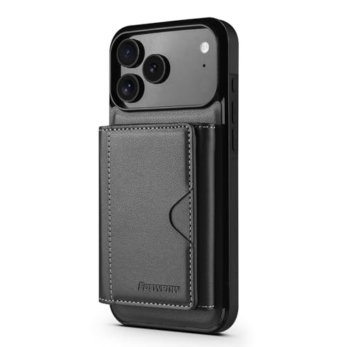 Étui portefeuille iPhone 14 Plus noir en cuir de qualité supérieure