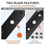 GY20852 48 inch 7-Star Mulching Toothed Blades for John Deere GX21784 D140 E140 D160 E150 E160 E170 LA145 LA140 LA155 155C 48" Decks 100 Series Tractor Zero Turn Mower GX21785 AM137757 2-Pack, Black