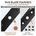 GY20852 48 inch 7-Star Mulching Toothed Blades for John Deere GX21784 D140 E140 D160 E150 E160 E170 LA145 LA140 LA155 155C 48" Decks 100 Series Tractor Zero Turn Mower GX21785 AM137757 2-Pack, Black