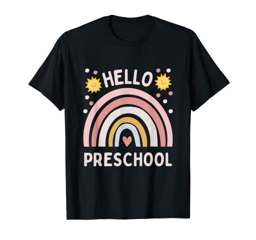 Hello Preschool Back to School Preschooler Teacher Student Camiseta