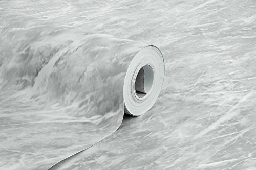 Papel de Parede Vinílico, Mármore, Cinza Escuro, 1000x52 cm, Bobinex Uau