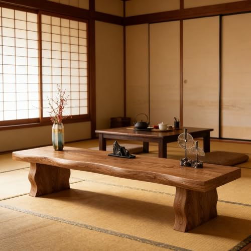 Banco de comedor de madera para interiores de estilo natural 8