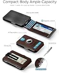 Wallet for men [ Secure & Quick-Access ] RFID Blocking Bifold Slim with Tracker Pocket Pop Up Metal Aluminum Credit Card Holder ID Wndow Money Clip 9-11 Cards 5+ Bills, Gift for Him