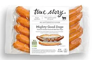 True Story Foods Mighty Good Uncured Beef Hot Dogs, 12 oz