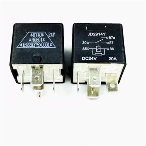 Relais électromécanique JD2914Y 24V DC 20A 5PIN pour boîtier de fusibles - 5PCS