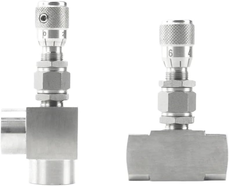G 1/8" 1/4" 3/8" NPT 1/2" Stainless Steel 304 Needle Valve Metering Flow Regulating Valve Controller(1/4",G_STRAIGHT)