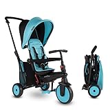 smarTrike STR3 Triciclo Plegable con Carrito Certificado para niños de 1,2,3 años, Triciclo multietapa 6 en 1, Azul