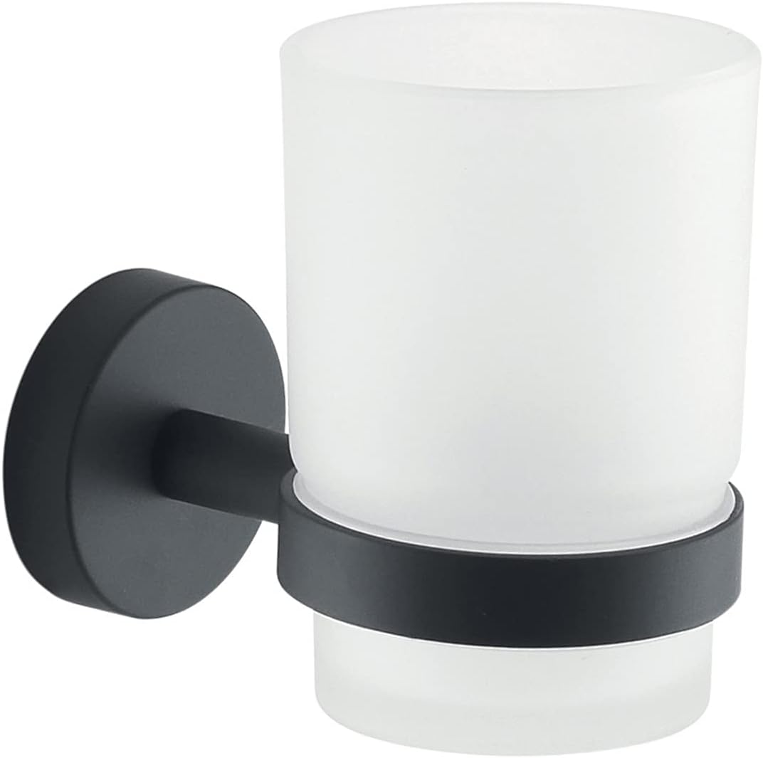 Gedy G-Osaka Toothbrush Holder, Colour, Components Made of Cromall, Stainless Steel and Frosted Glass Containers, 10 Year Warranty, Measures 9.6 x 6.8 x 10.7 cm, R&D Design, Unique