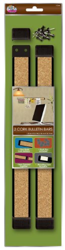 Board Dudes 12 x 1 Inches Plastic Framed Cork Bulletin Bars 2-Pack (CYF89)