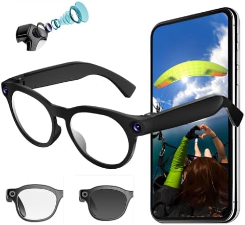 AI Smart Glasses with Camera,8MP Camera Glasses,1200P Video Record Glasses